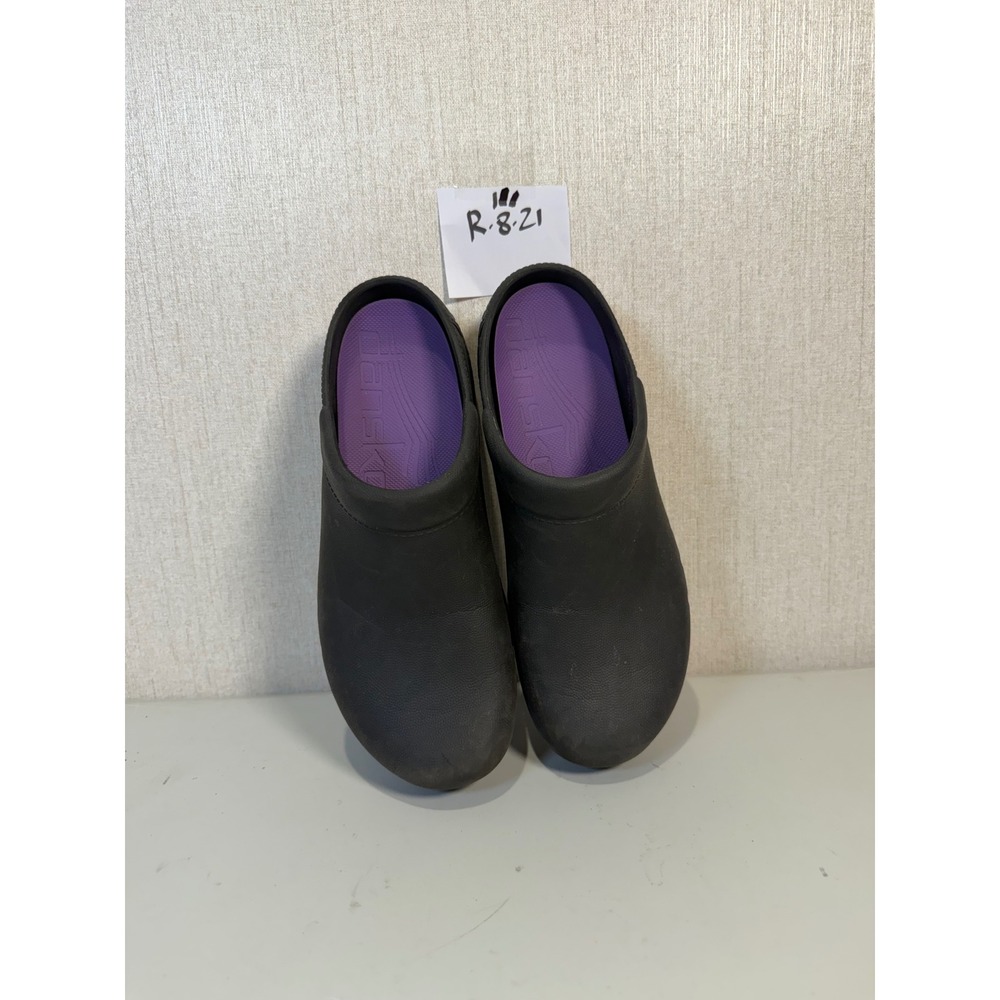 Dansko Professional Clogs Brown Leather Wood Grain Mules Womens 41 EU us 10.5